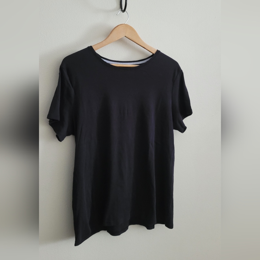 Croft & Barrow The Classic Tee Cotton Scoopneck, Women's XL, Black